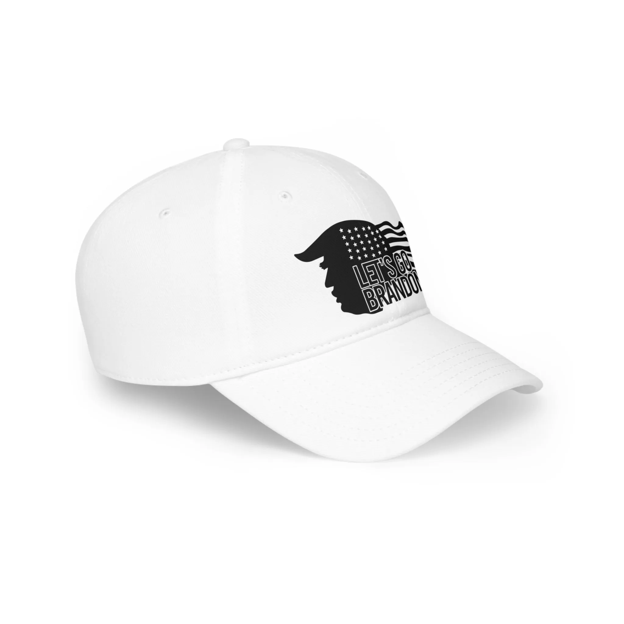 Black Silhouette Trump, Flag, Let’s Go Bandon Low Profile Baseball Cap