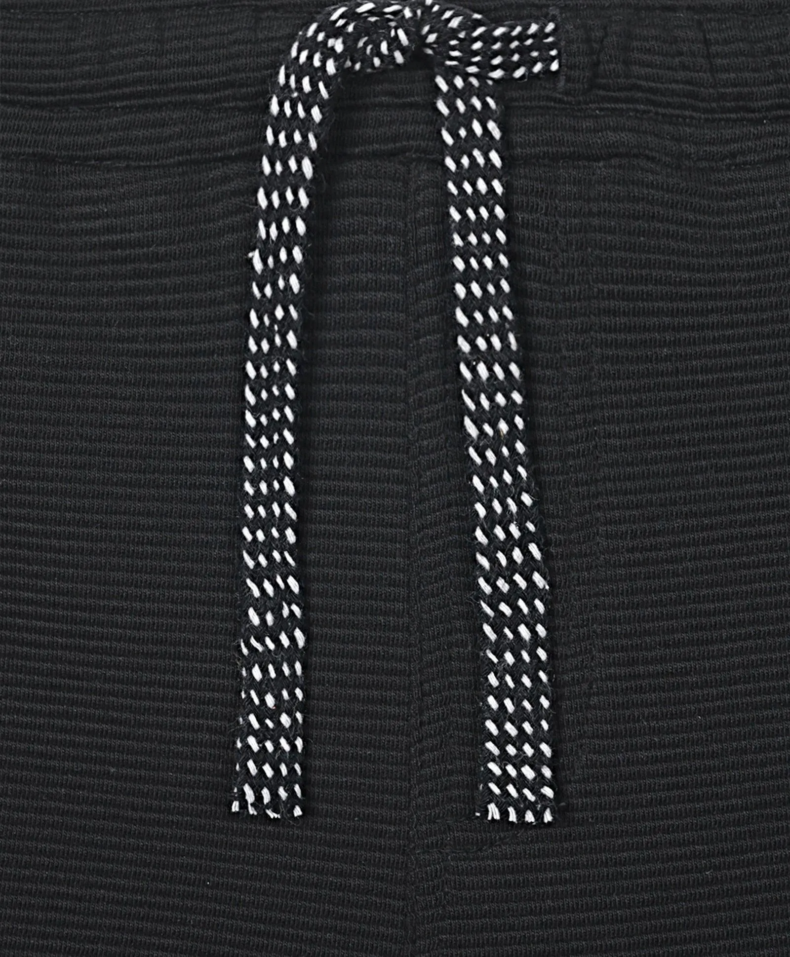 BLACK TEXTURE STRIPE BOYS SHORTS - BLACK
