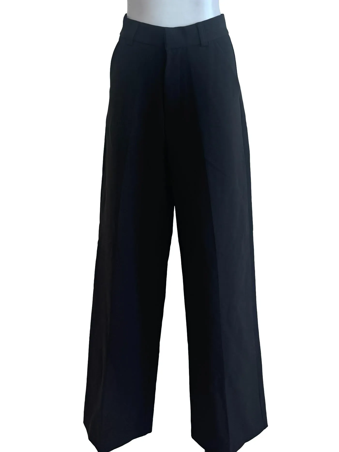 Black Textured Pants