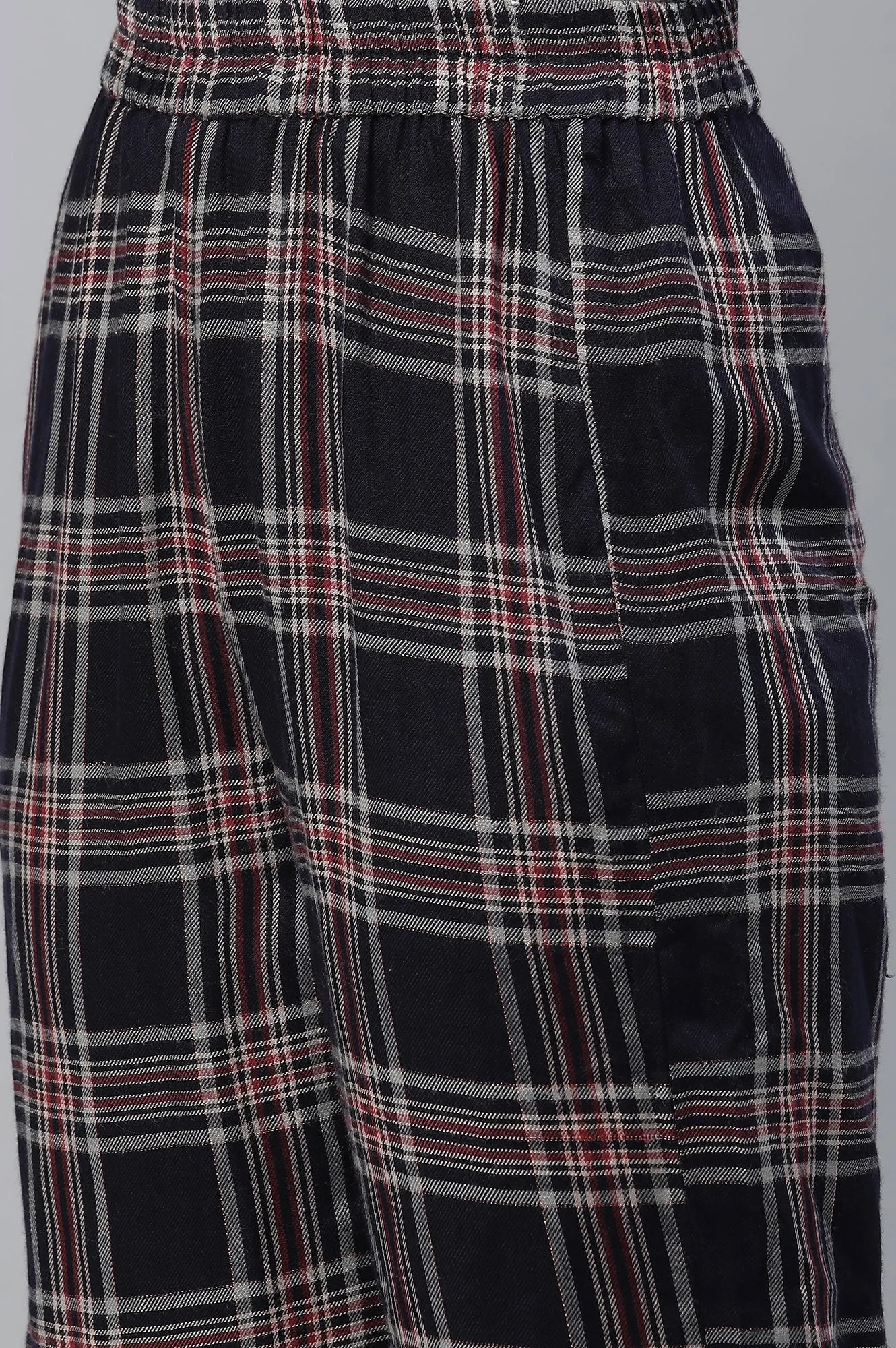 Blue Checker Kurta & Narrow Palazzo Co-ord Set
