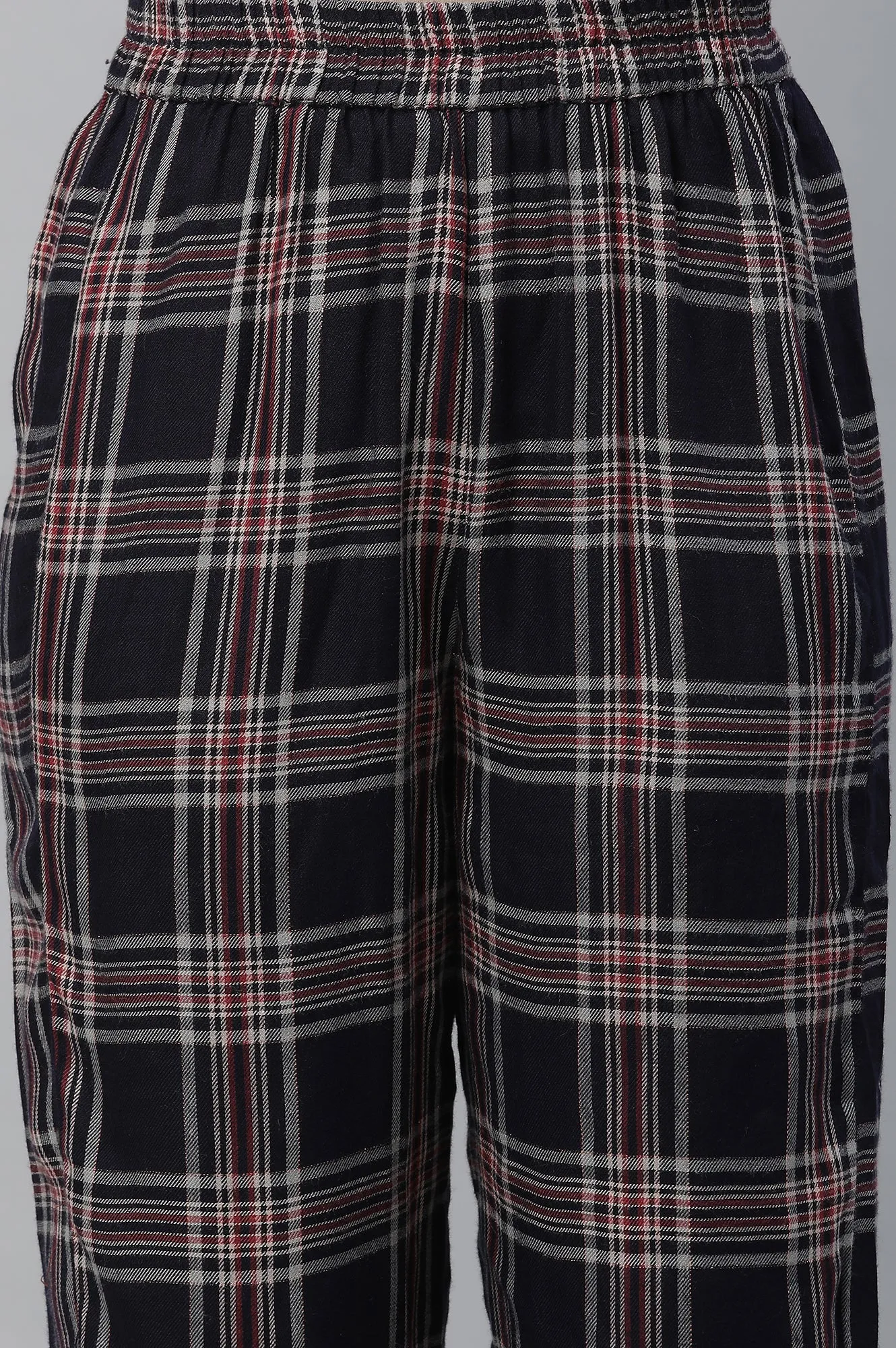 Blue Checker Kurta & Narrow Palazzo Co-ord Set