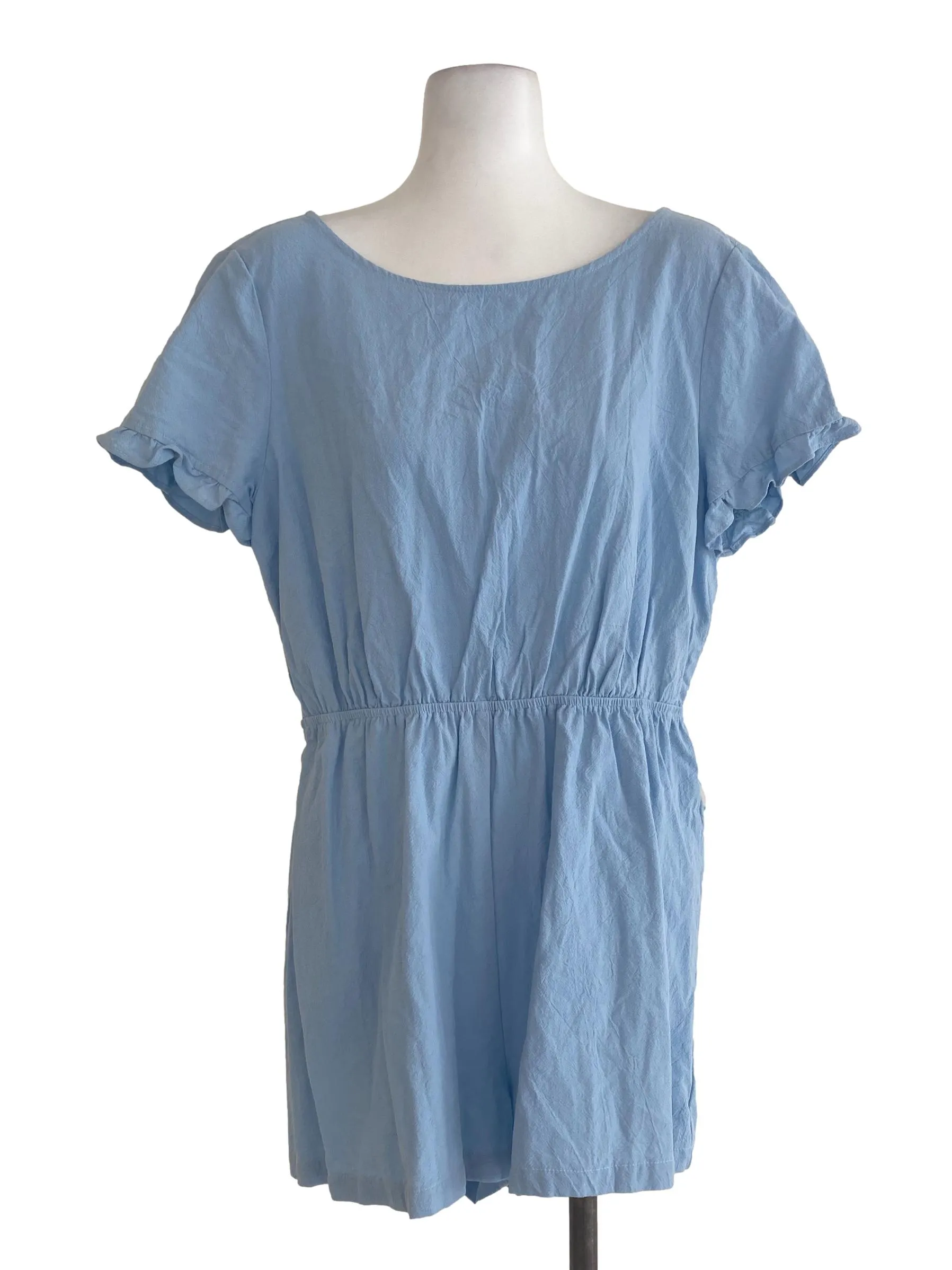 Blue Textured Romper