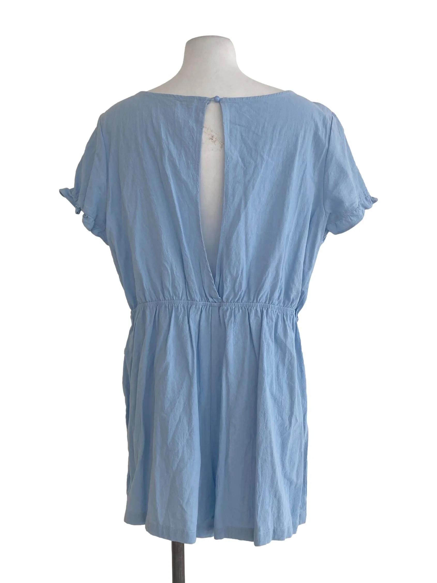 Blue Textured Romper