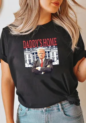 Bold Statement Daddy’s Home Graphic Casual Short-Sleeve T-Shirt