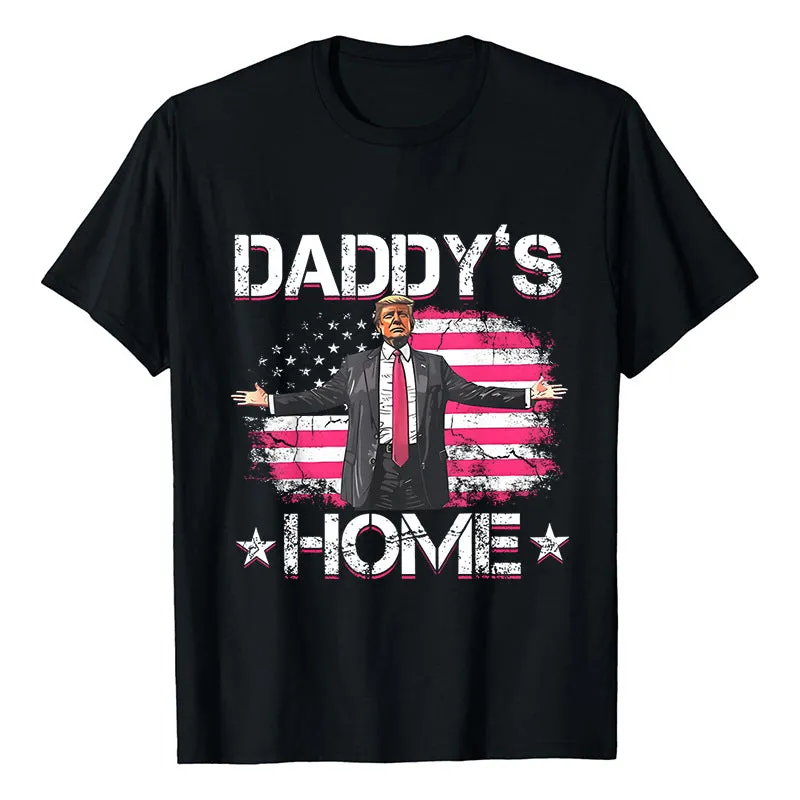 Bold Statement Daddy’s Home Graphic Casual Short-Sleeve T-Shirt
