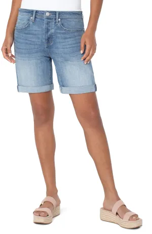 Boyfriend Lt Wash Rolled Leg Shorts