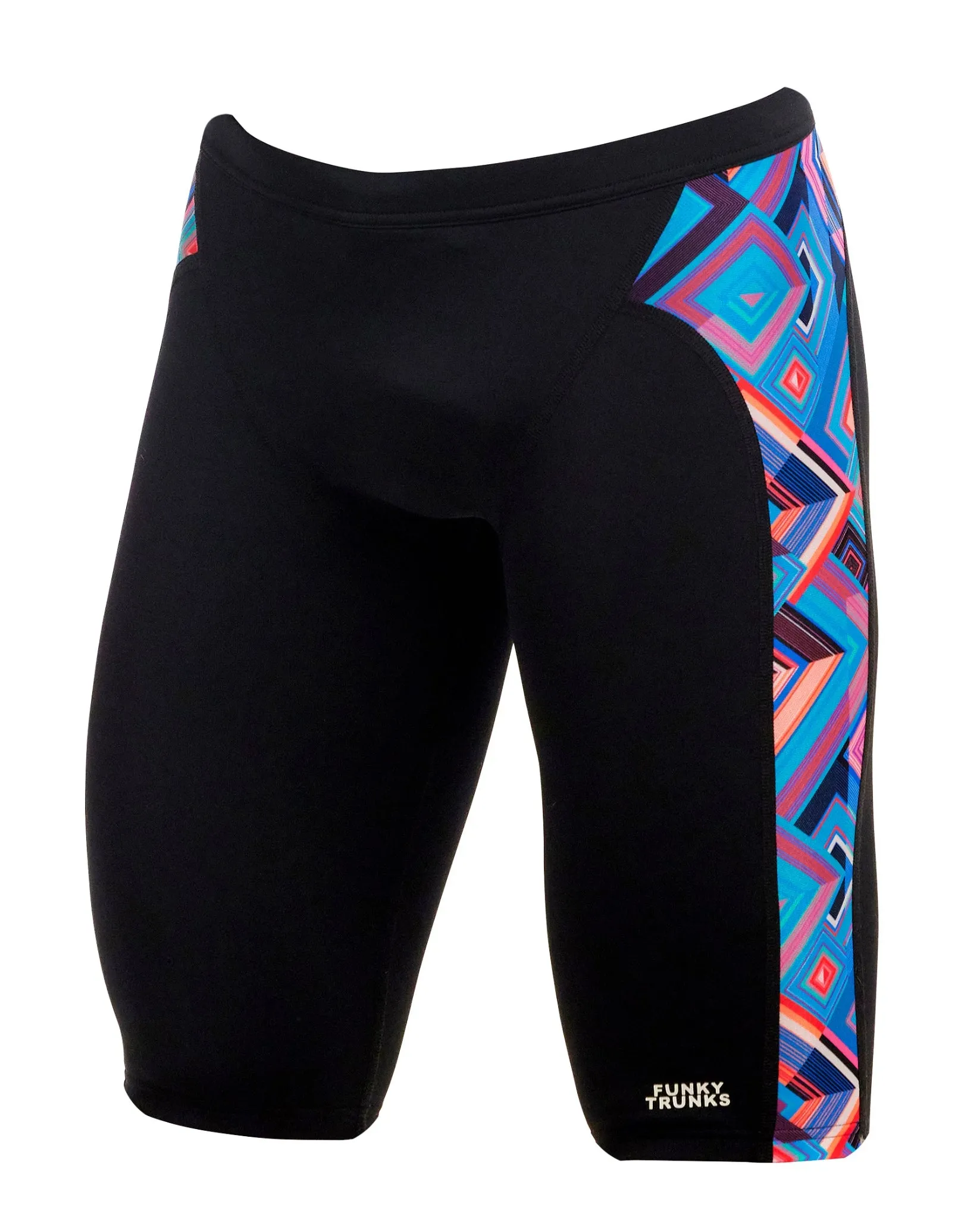 Boys Boxed Up Swim Jammer - Black/Multi