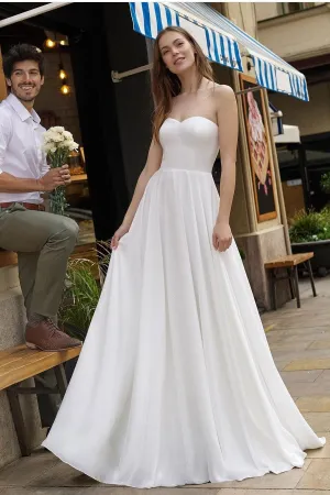 Bride Summer Wedding Dress with Open Back