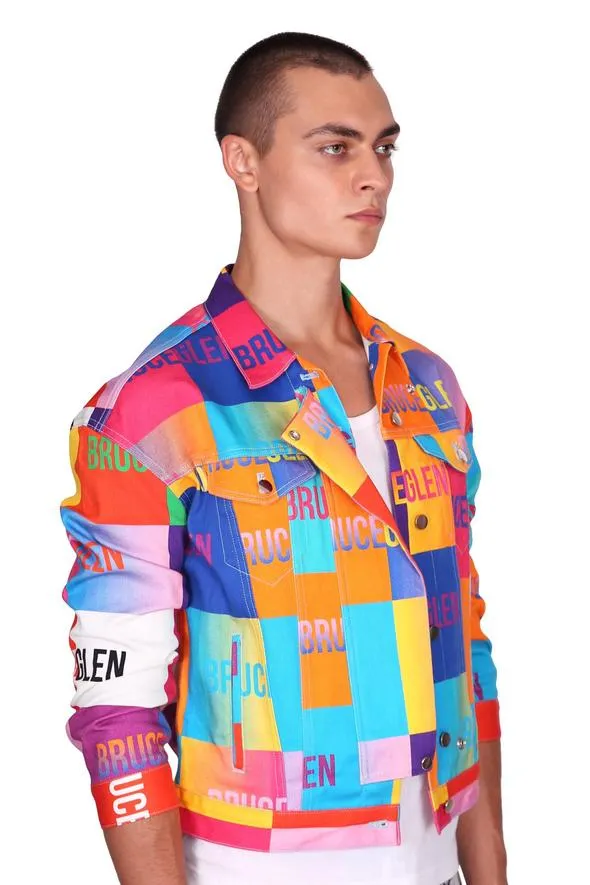 BruceGlen Logo Blocks Multicolor Denim Jacket