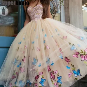 champagne prom dresses short 2020 lace applique handmade flowers cheap graduation dresses