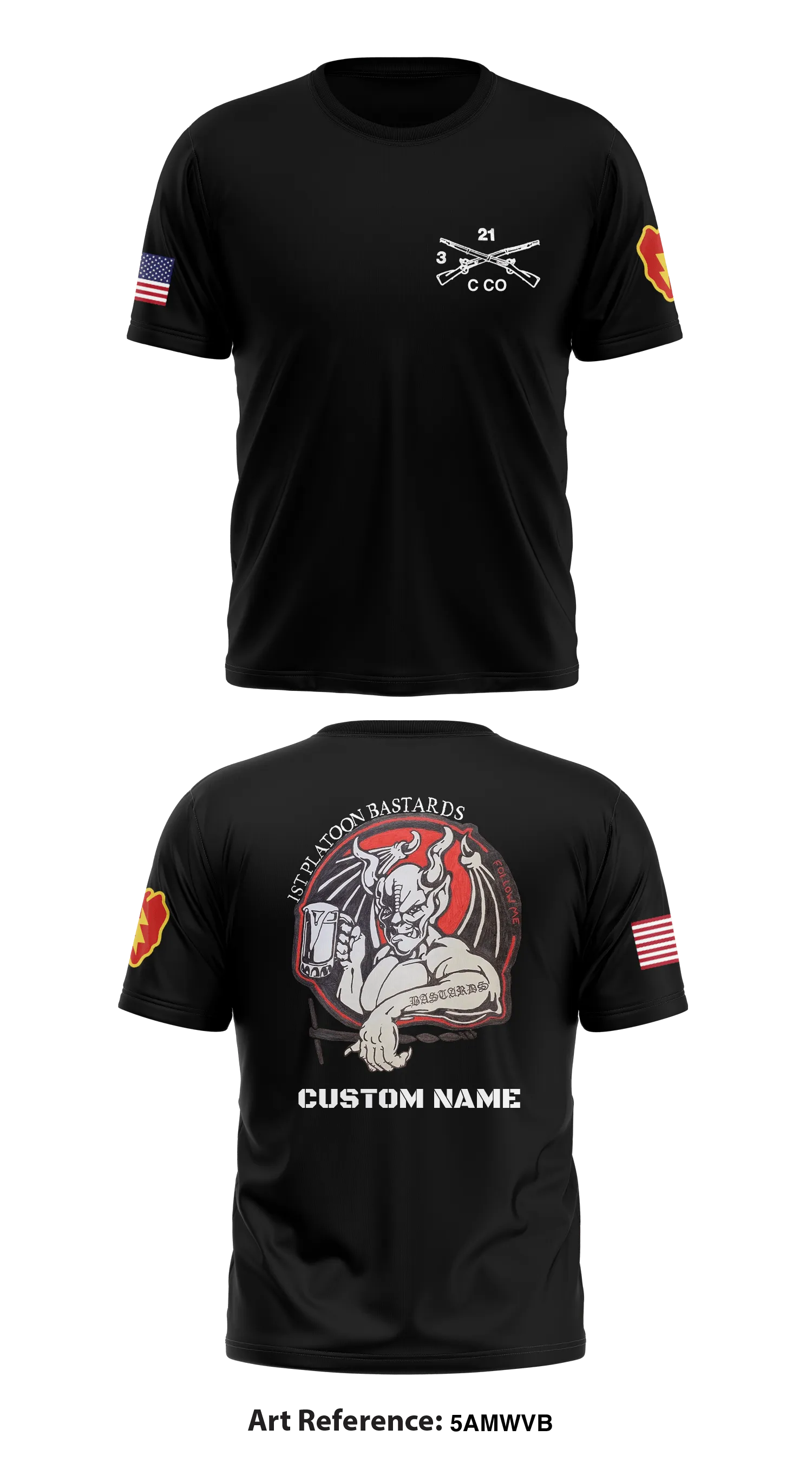 Charlie Company, 3-21 Infantry Store 1 Core Men's SS Performance Tee - 5AMwVb