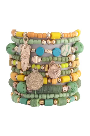 CHARM MULTI BEADS LAYERED BRACELET