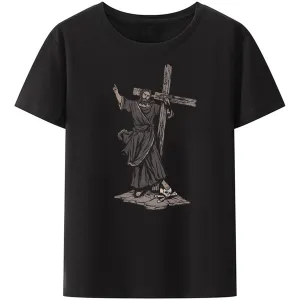 Christianartbag Funny T-Shirt, Christian Art Shirt, Christ Cross Skull T-Shirt, Christian humor, Funny religious shirts, Unisex T-shirt.