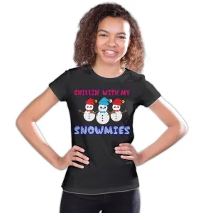 Christmas Snowmen Chillin Snowmies Cute Joke Xmas Sparkle Youth T-Shirt