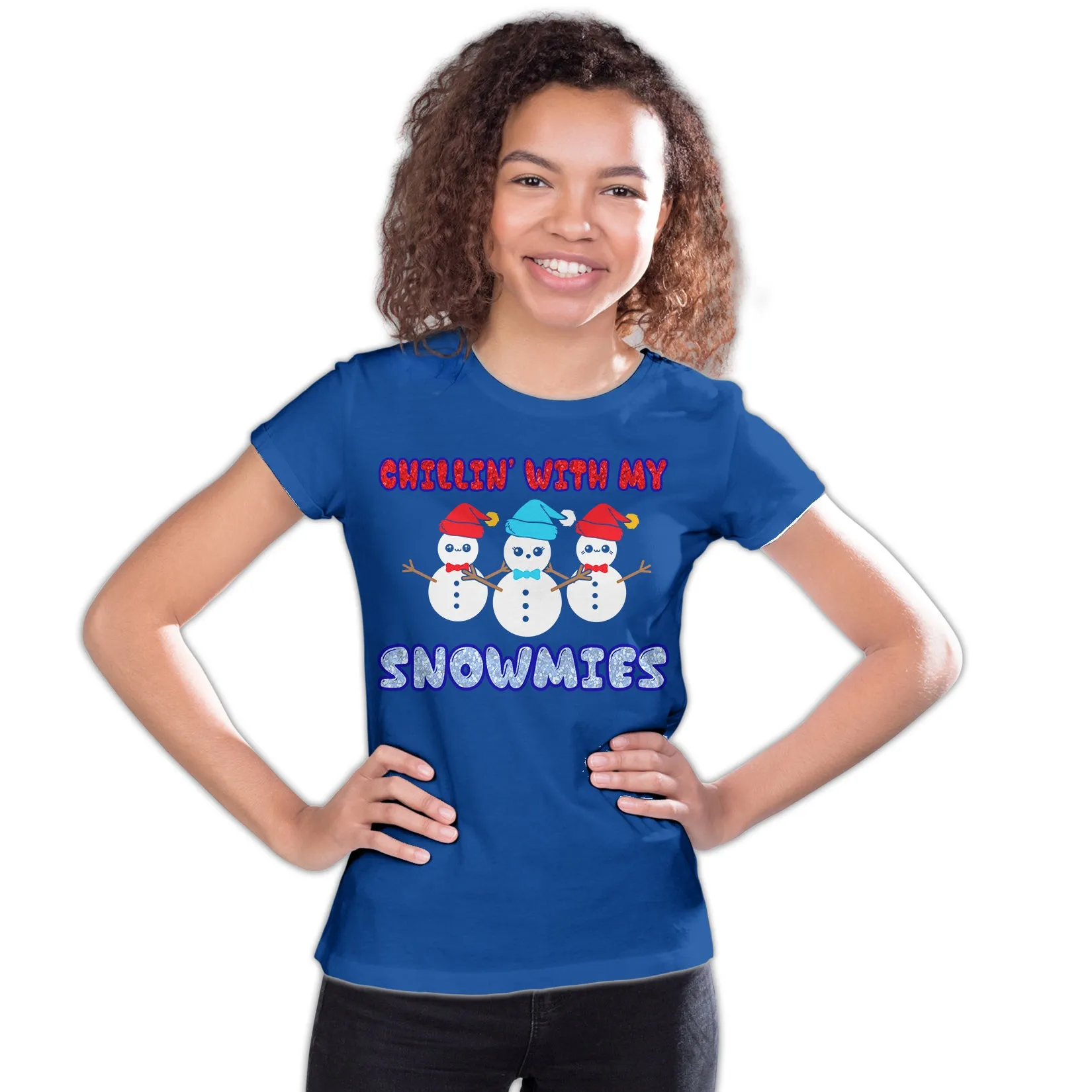 Christmas Snowmen Chillin Snowmies Cute Joke Xmas Sparkle Youth T-Shirt