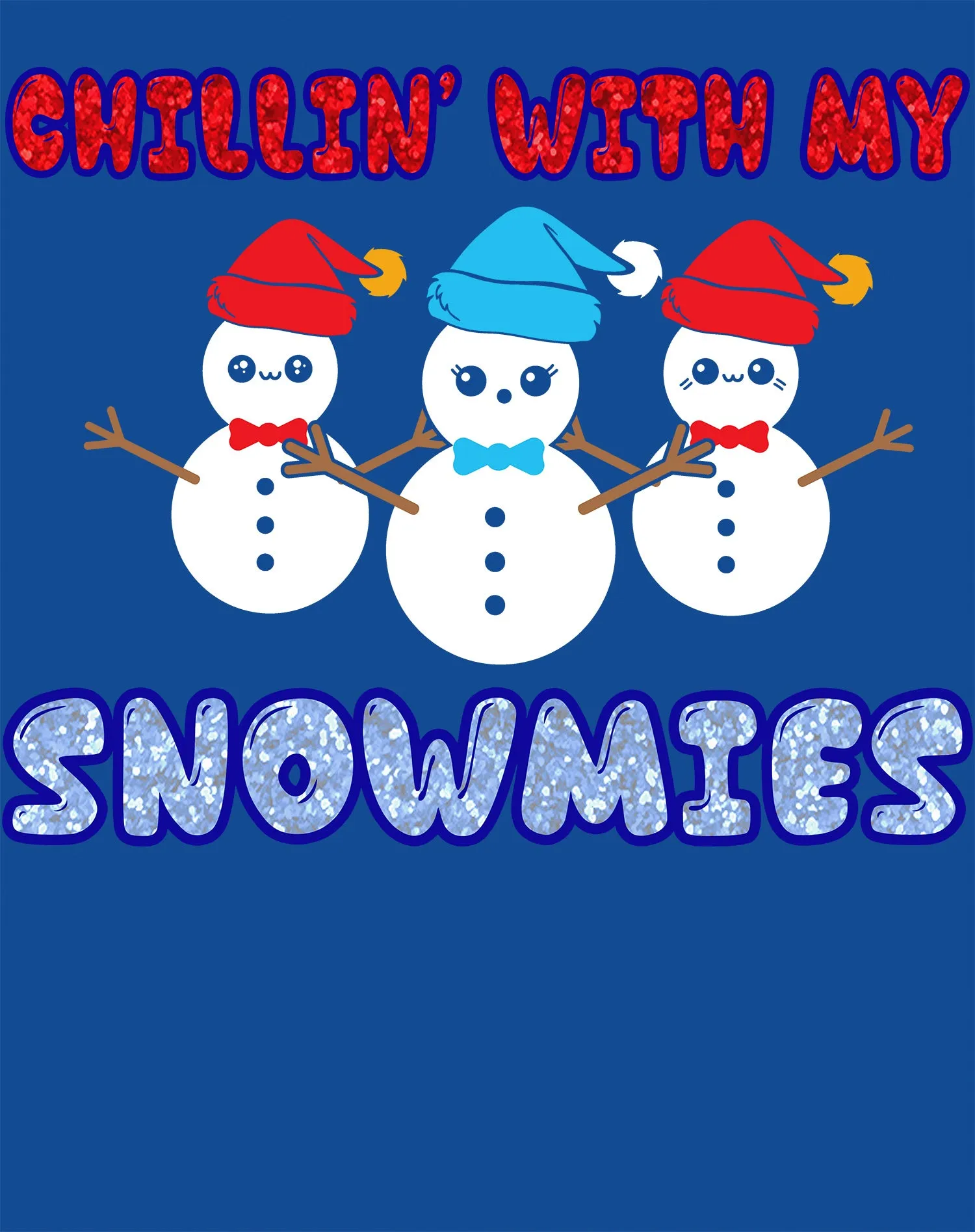 Christmas Snowmen Chillin Snowmies Cute Joke Xmas Sparkle Youth T-Shirt