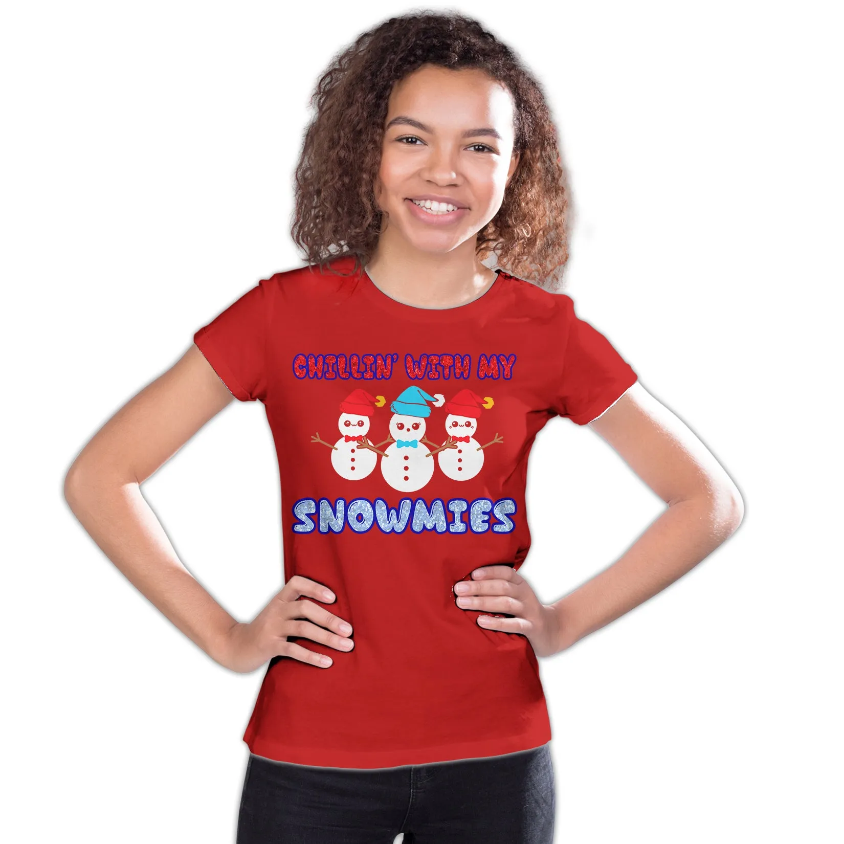 Christmas Snowmen Chillin Snowmies Cute Joke Xmas Sparkle Youth T-Shirt