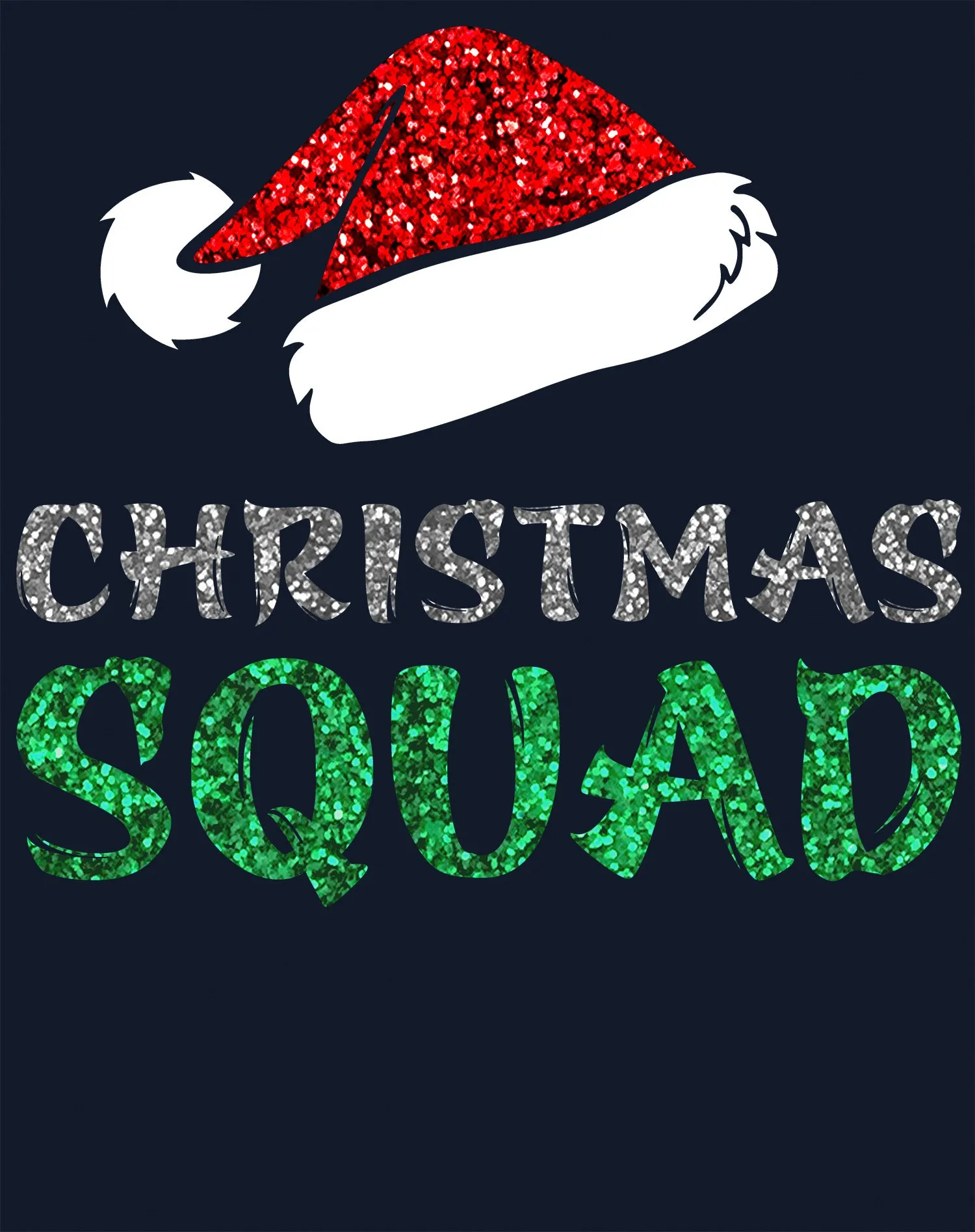 Christmas Squad Santa Hat Cute Xmas Sparkle Matching Family Kid's T-Shirt