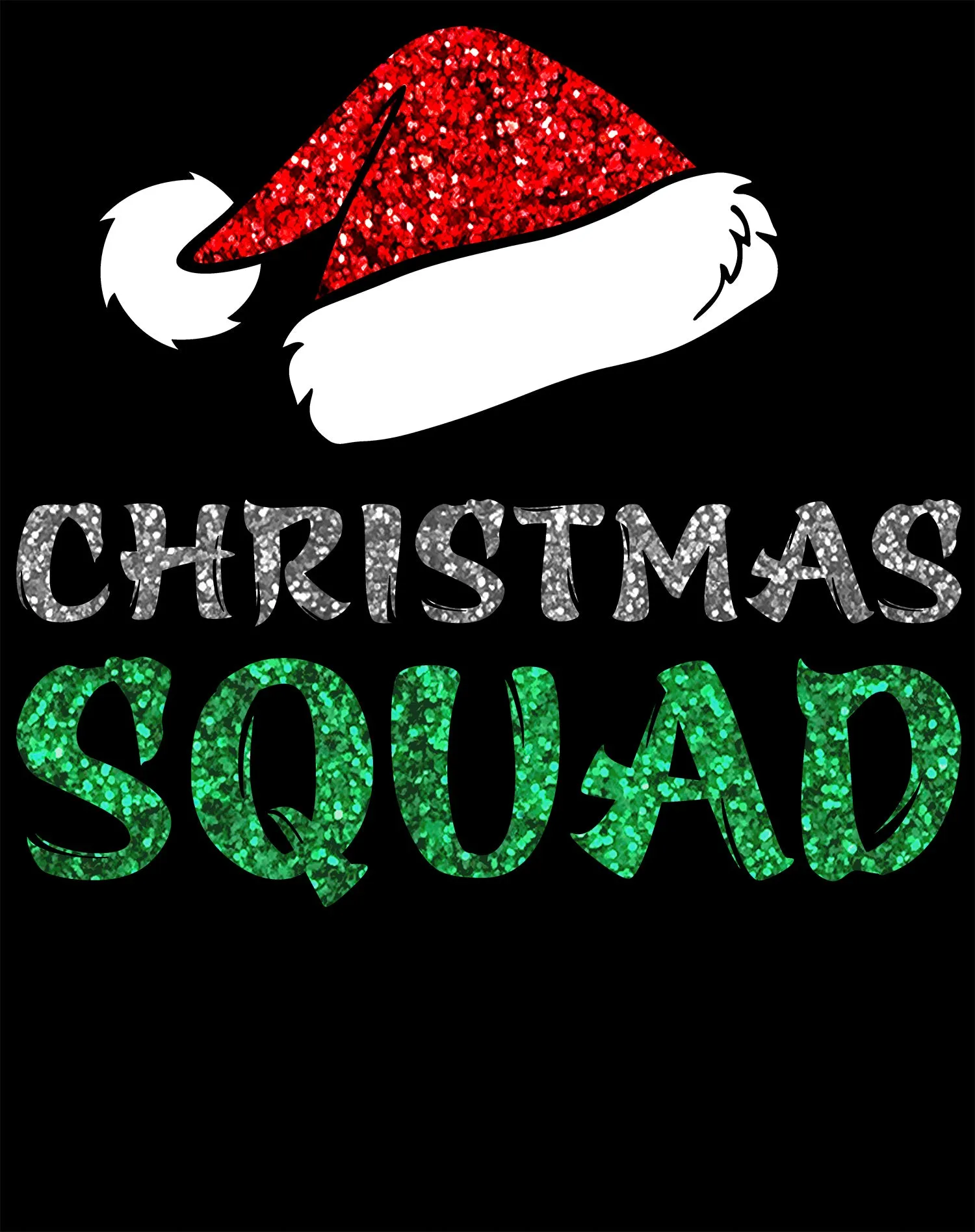 Christmas Squad Santa Hat Cute Xmas Sparkle Matching Family Kid's T-Shirt