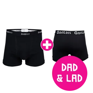 Classic Black Dad & Lad Bundle - Mens Boxer Shorts & Kids Boxer Shorts Bundle