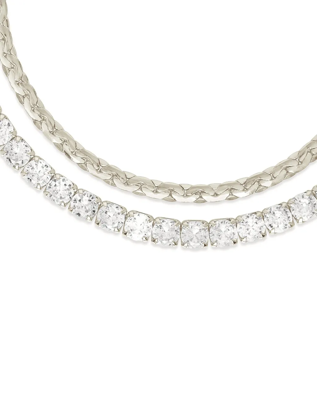 Clea CZ & Layered Chain Bracelet