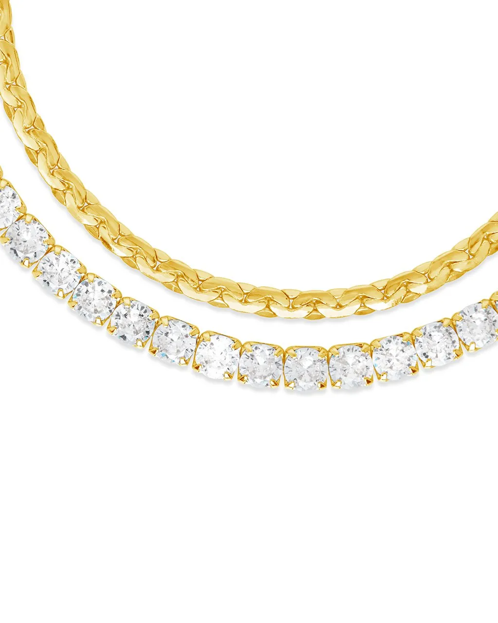 Clea CZ & Layered Chain Bracelet