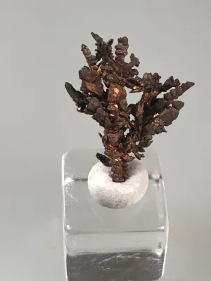 Copper, White Pine Mine, Lake Superior Copper District, Ontonogan County, Michigan, ex. Louis Lafayette Collection, Thumbnail 0.6 x 1.0 x 1.7 cm, $10. Online 12/17