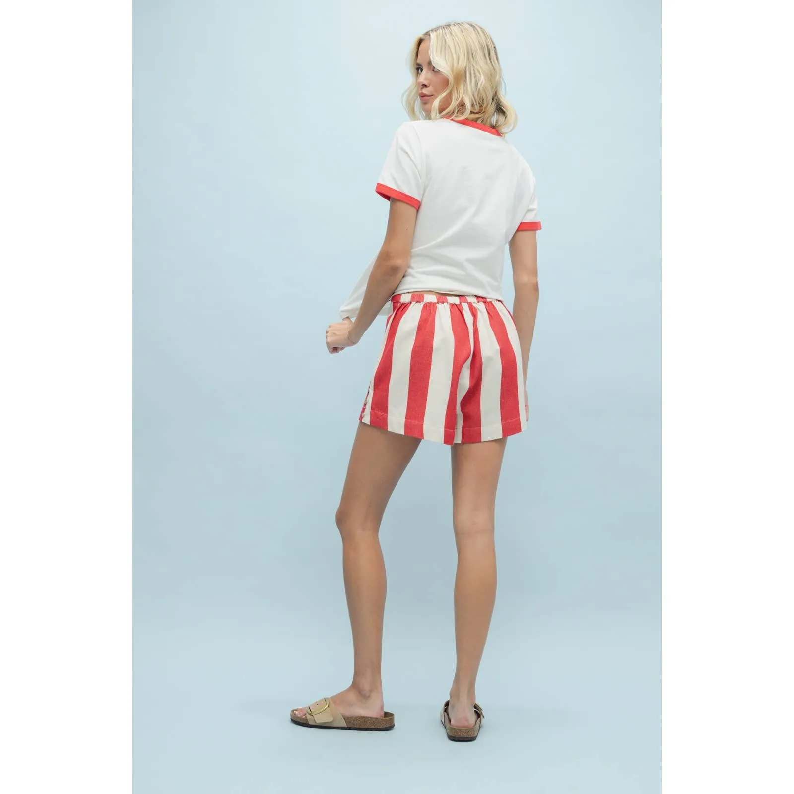 Cotton Striped Shorts