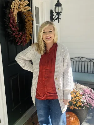 Cream Vivia Textured Cardigan