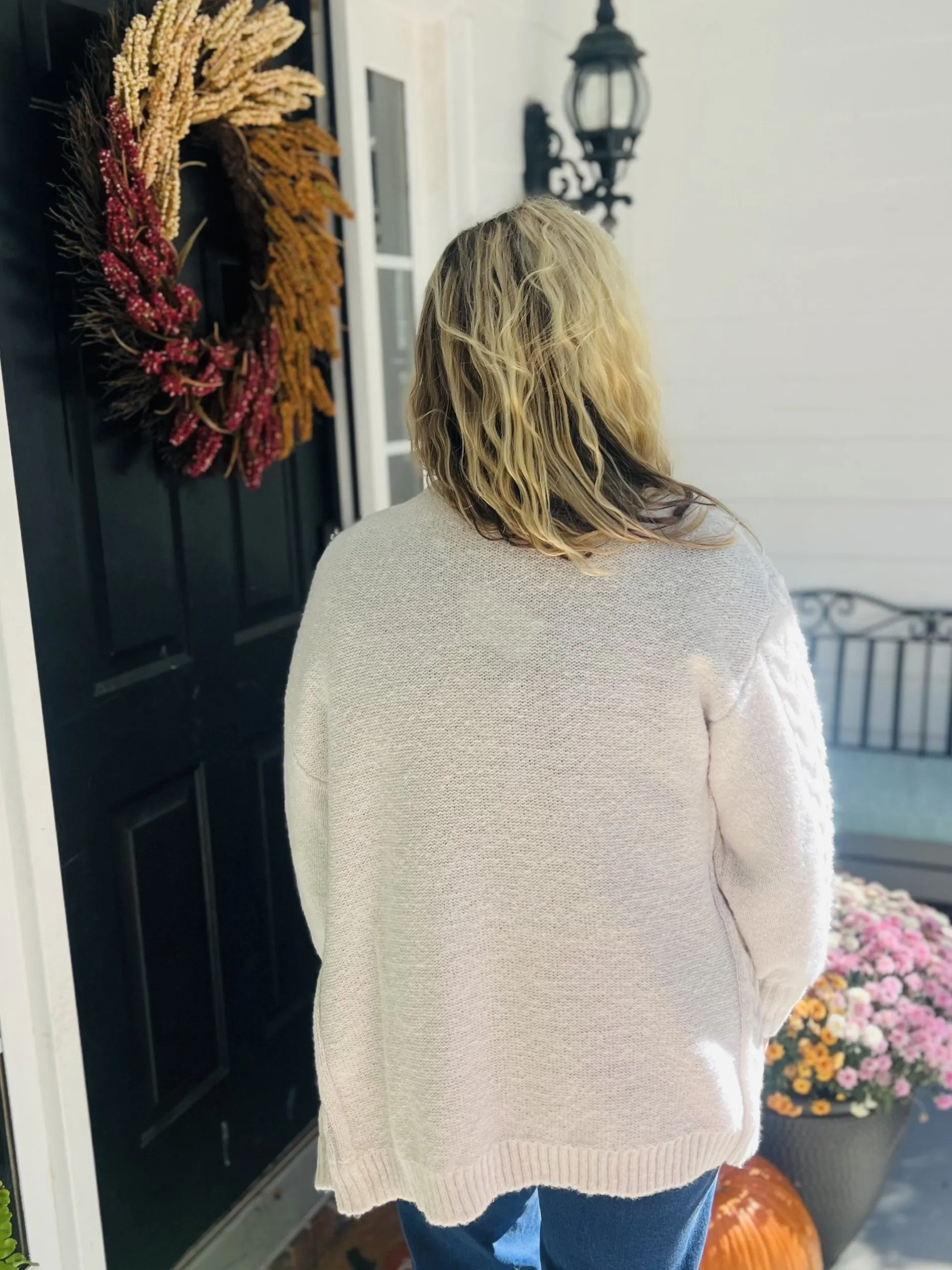 Cream Vivia Textured Cardigan