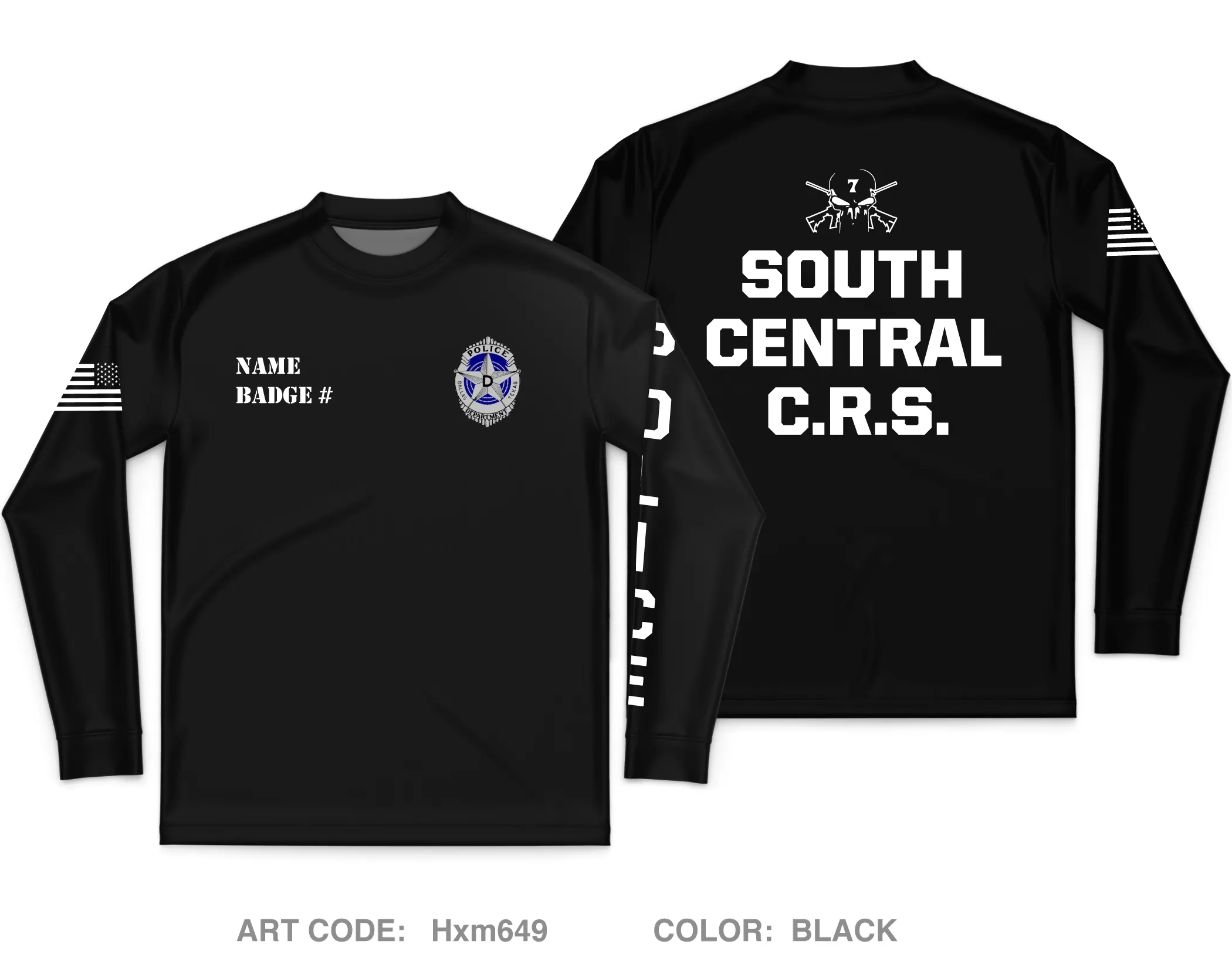 CUSTOM Dallas PD Store 1 Core Men's LS Performance Tee - Hxm649