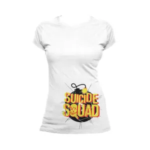 DC Suicide Squad Logo Bomb Official Women's T-shirt (White)