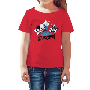 DC Super Hero Girls Batgirl Wonder Woman Supergirl Take Over Official Kid's T-Shirt (Red)
