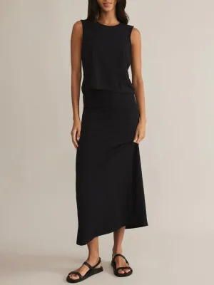 Delavine Textured Midi Skirt - Black