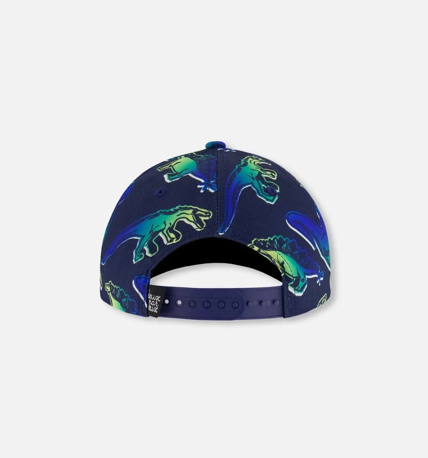 Deux Par Deux Printed Cap Blue And Green Dino On Navy: Size 6 months - 14 Years