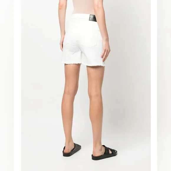 DKNY High-rise Raw-cut Jeans Shorts