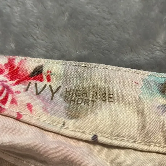 DL1961 Ivy Carnival high rise shorts watercolor floral denim 26 new NWOT