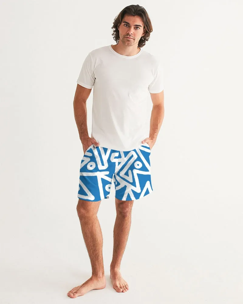 Doodle On Sky Blue Masculine Swim Trunk