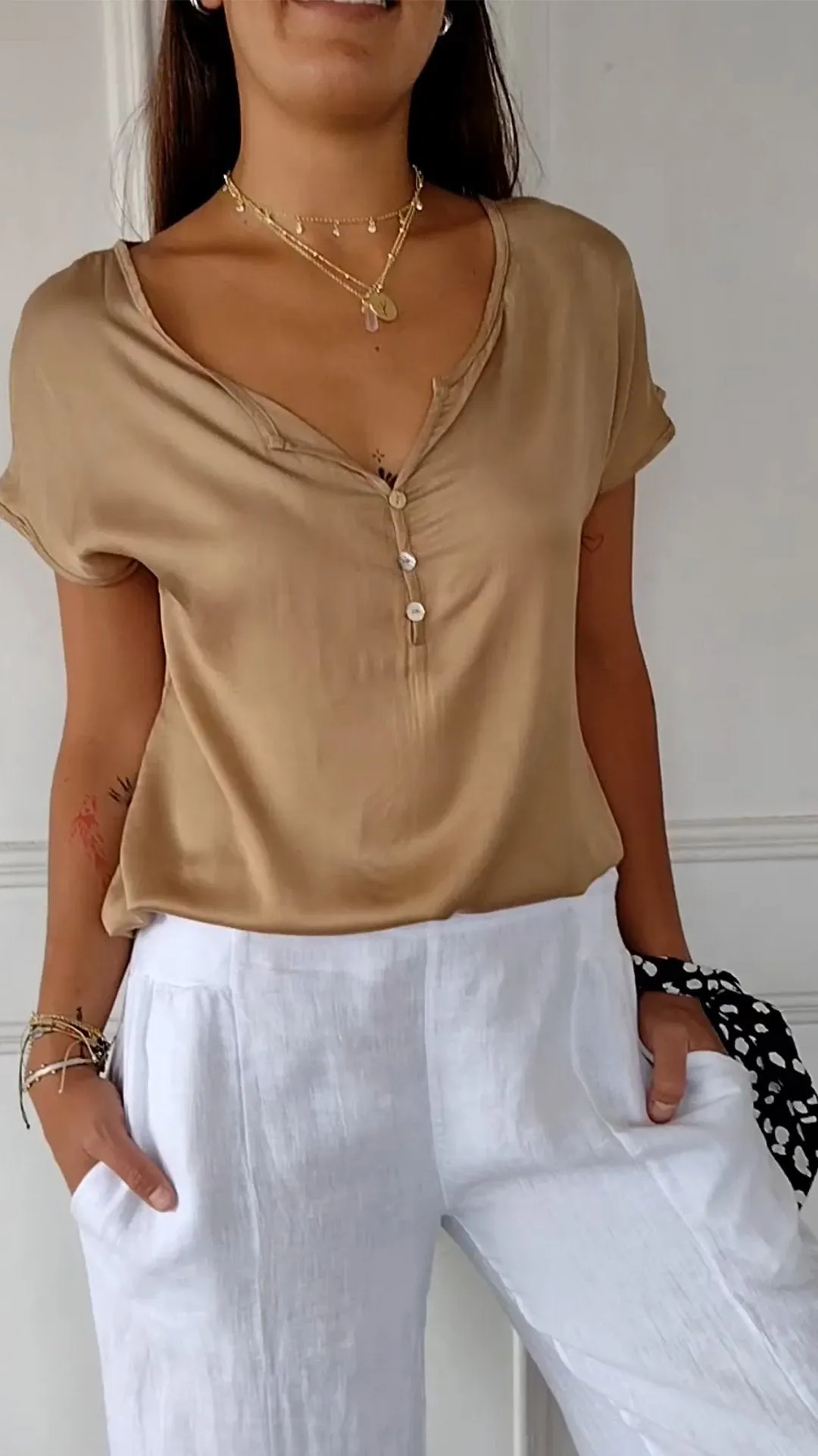 Elena – Stylish V-Neck Women’s Summer Shirt