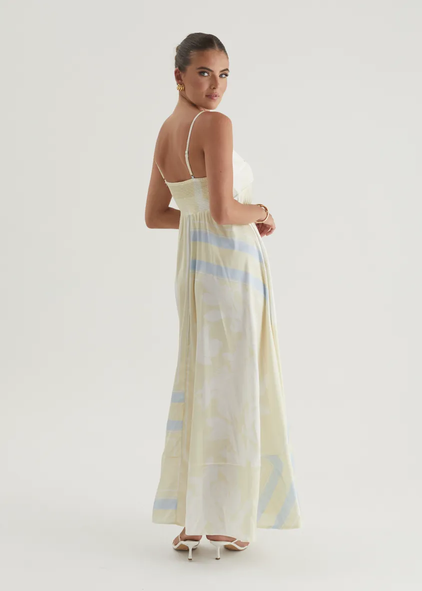 Elide Maxi Dress - Lemon Floral