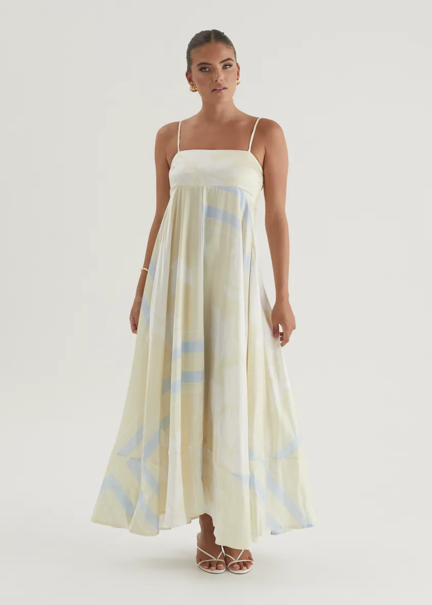 Elide Maxi Dress - Lemon Floral