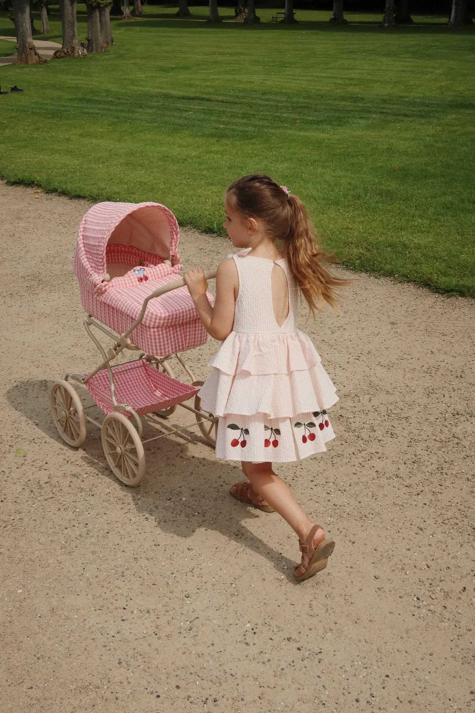 ELLIE DRESS GOTS - PEONY STRIPE