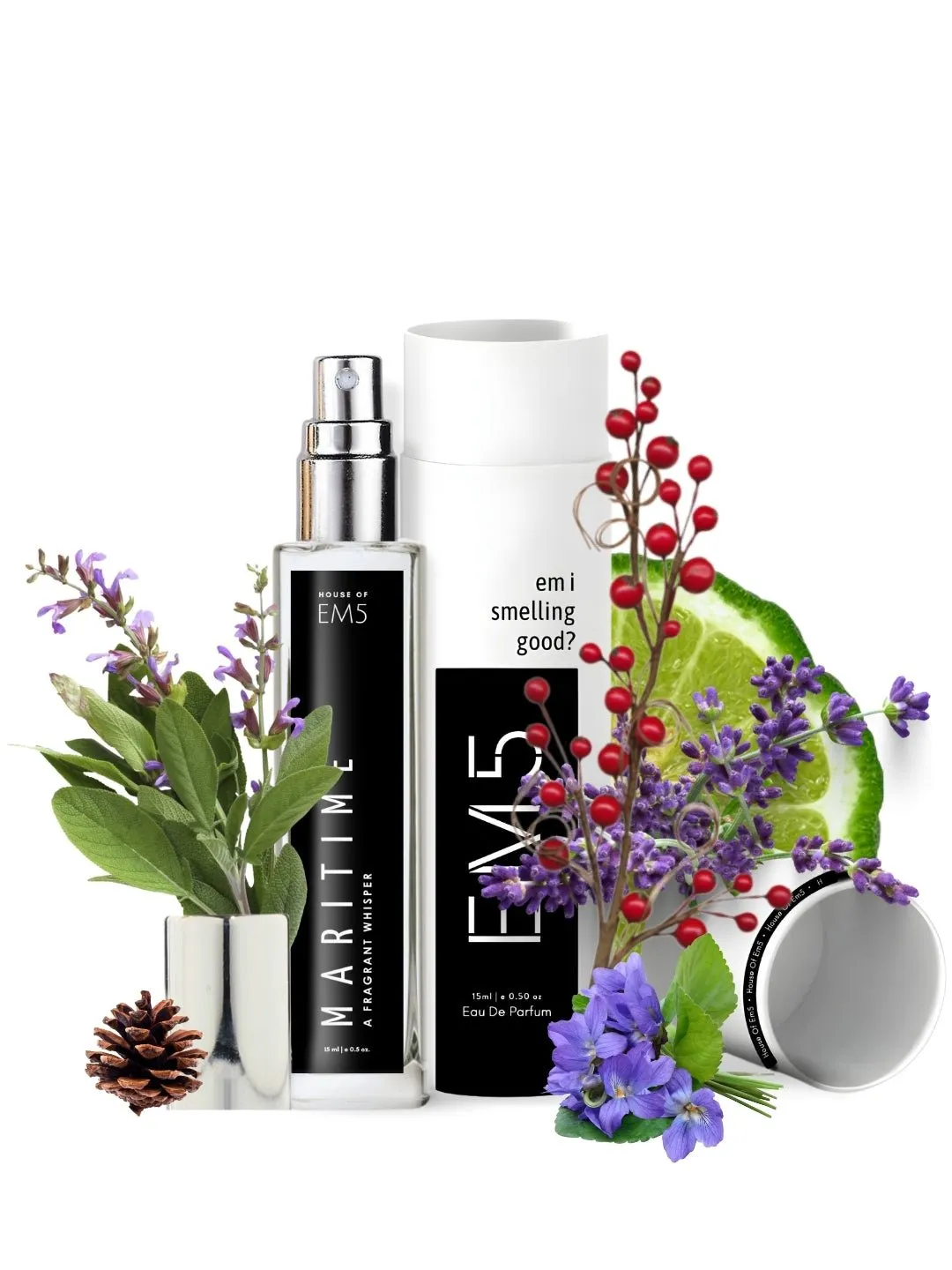 EM5™ Maritime Perfume for Men | Fresh Spicy Lavender Woody Aquatic Fragrance Accords | Eau de Parfum Spray | Luxury Gift for Him | Sizes Available: 50 ml / 15 ml