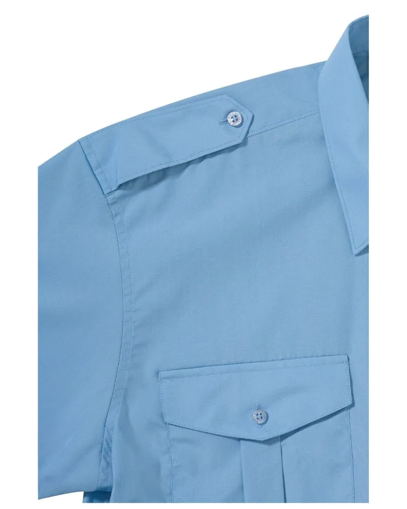 *Epaulette Short Sleeve Shirt* - Sky