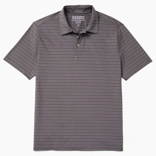 Fair Harbor The Midway Polo - Black Golf Stripe