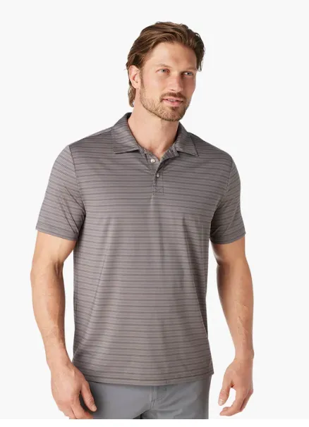 Fair Harbor The Midway Polo - Black Golf Stripe