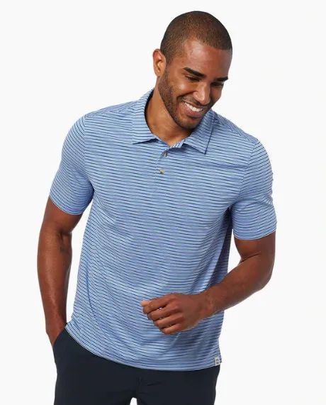 Fair Harbor The Midway Polo - Blue Golf Stripe