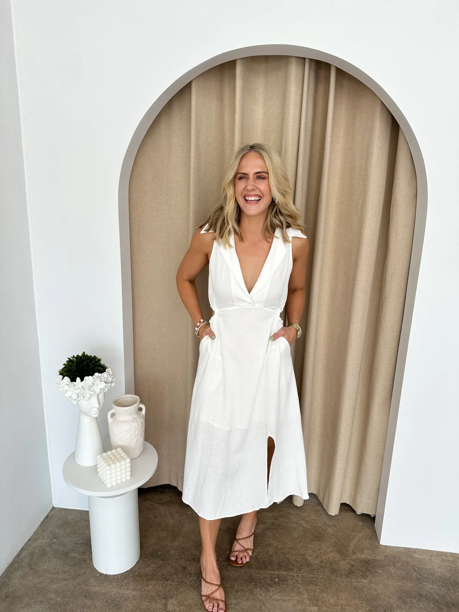 Faye Dress -White