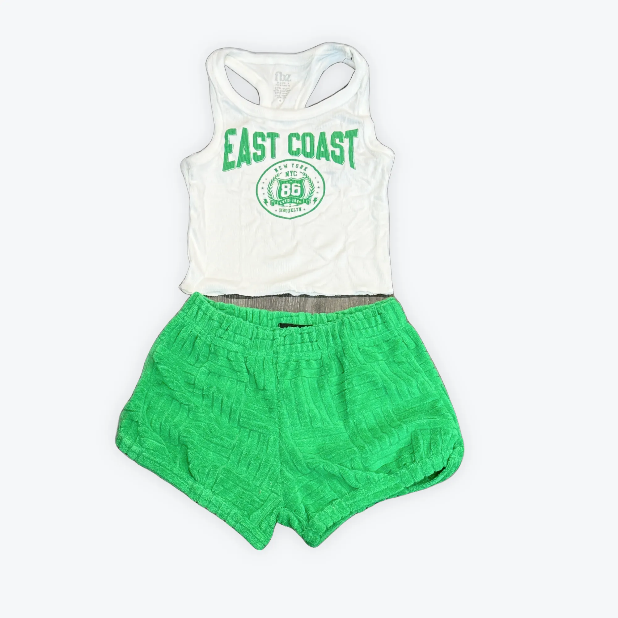 FBZ Green Textured Towel Short