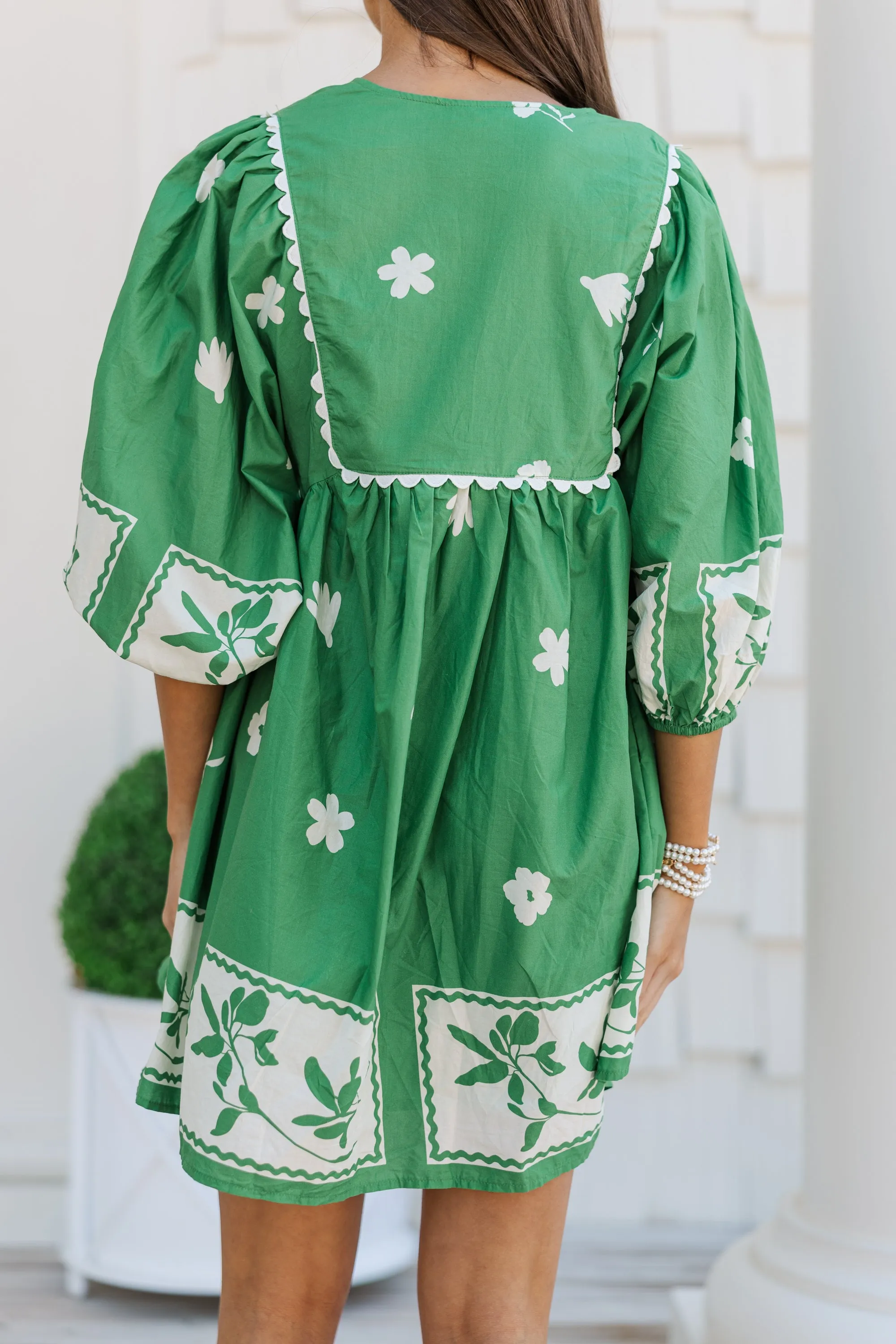Find You Well Green Floral Babydoll Dress